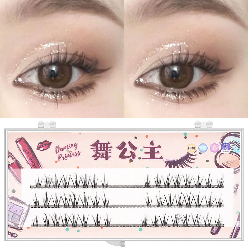Manga Lashes 3 Rows 3D Faux Mink Lashes Natural False Eyelashes Anime Lashes Soft Light Natural Eyelashes Extension