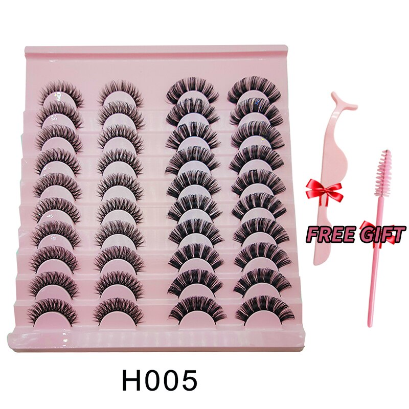 3D Mink Eyelashes Russian False Eyelashes DD Curl 10-23mm Reusable Fluffy False Eyelashes Extensions Mink Lashes