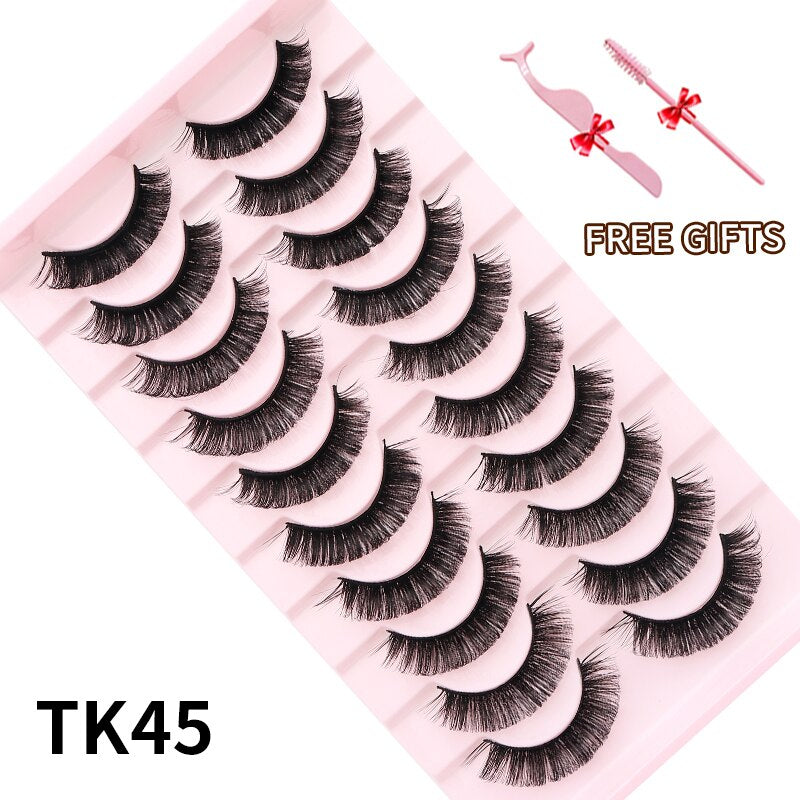 3D Mink Eyelashes Russian False Eyelashes DD Curl 10-23mm Reusable Fluffy False Eyelashes Extensions Mink Lashes