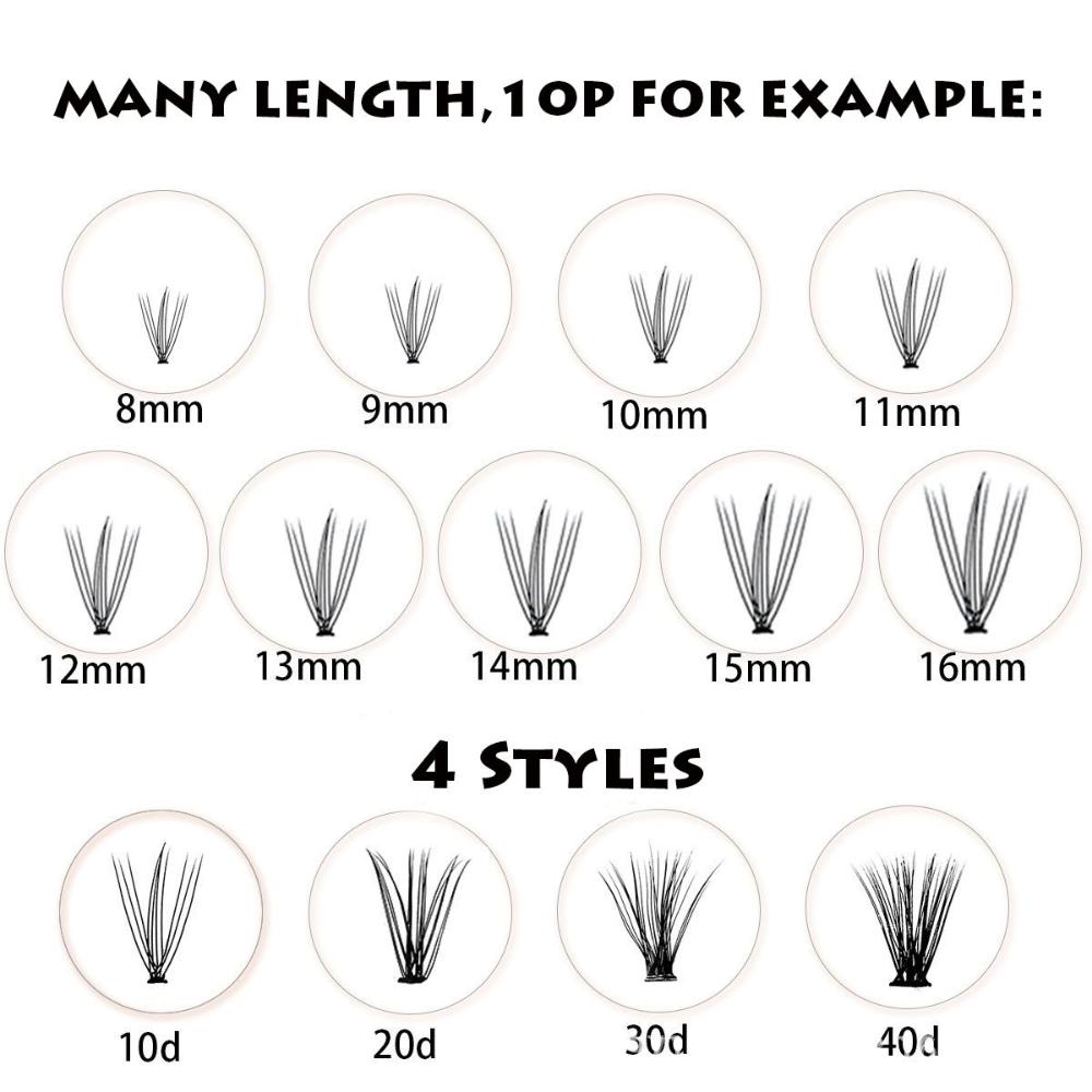 5Rows Individual Lashes Natural Soft Thick Cluster False Eyelashes 10D/20D/30D/40D Mink Volume Eyelashes Extension