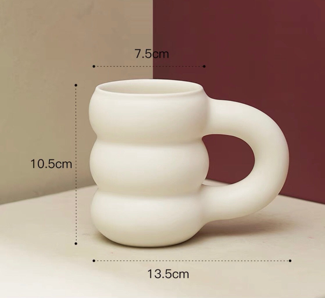 Water Cup Ceramic Mug Nordic Coffee Cups with Big Handrip Colored Ceramics Big Juice Mugs