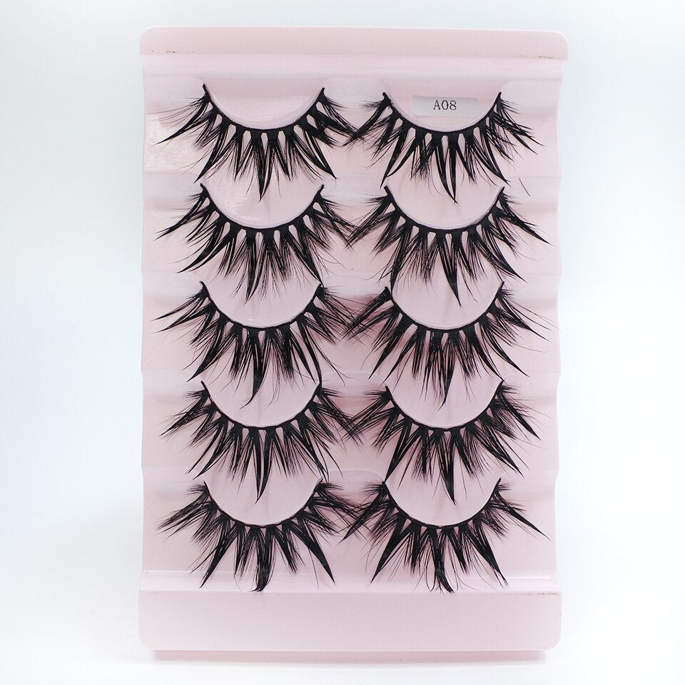 Eyelashes 5 Pairs Soft Natural Mink Lashes Manga Lashes