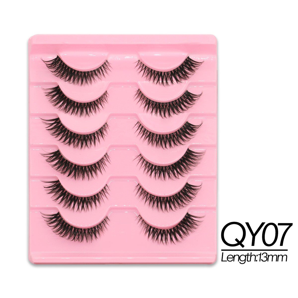 Cat eye Eyelashes 3D Natural False Lashes Fluffy Soft Cross 6 pairs Clear Band Lashes Manga Lashes Wispy Eyelash
