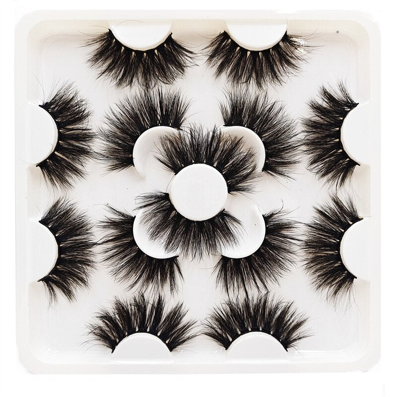 7 Pairs Faux Mink Eyelashes Long Lasting Fluffy Mink Lashes Dramatic Volume lashes Extension Thick Long