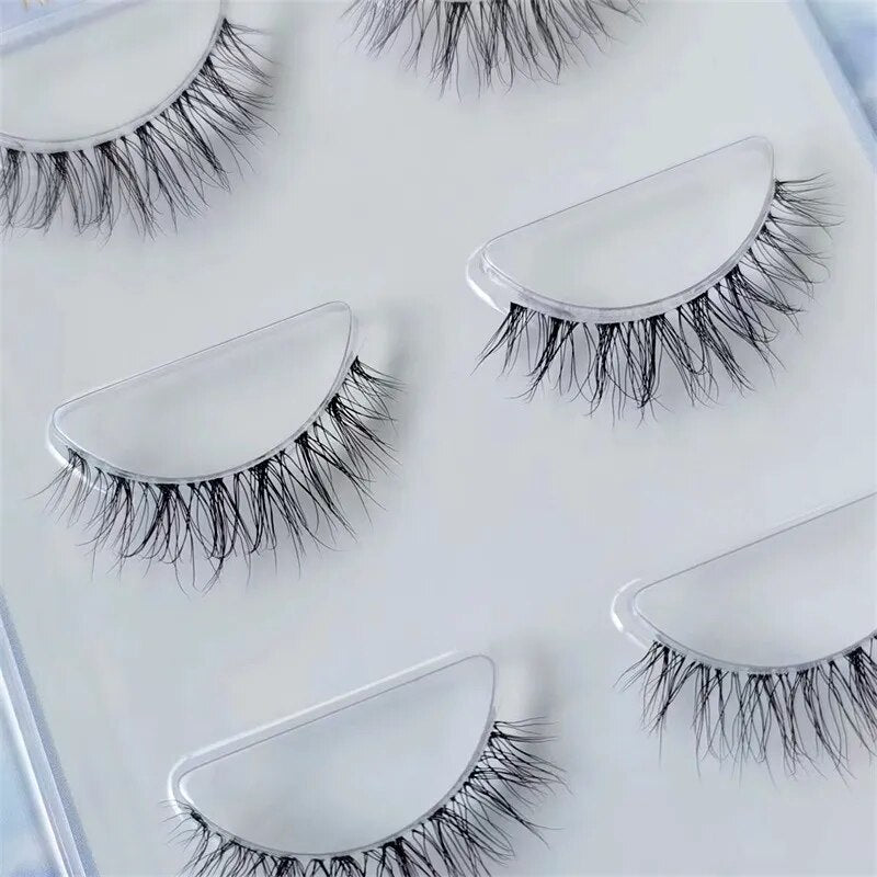 False Eyelashes 3 Pairs Pure Handmade Natural Transparent Terrier Fake Eyelashes Short Paragraph Bare Makeup Eyelashes
