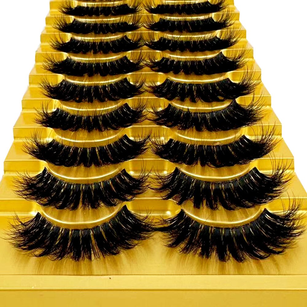Manga Lashes 10 Pairs cosplay 3D Faux Mink Lashes Natural short Full Strip Lashes Clear Band Natural Eyelashes Extension