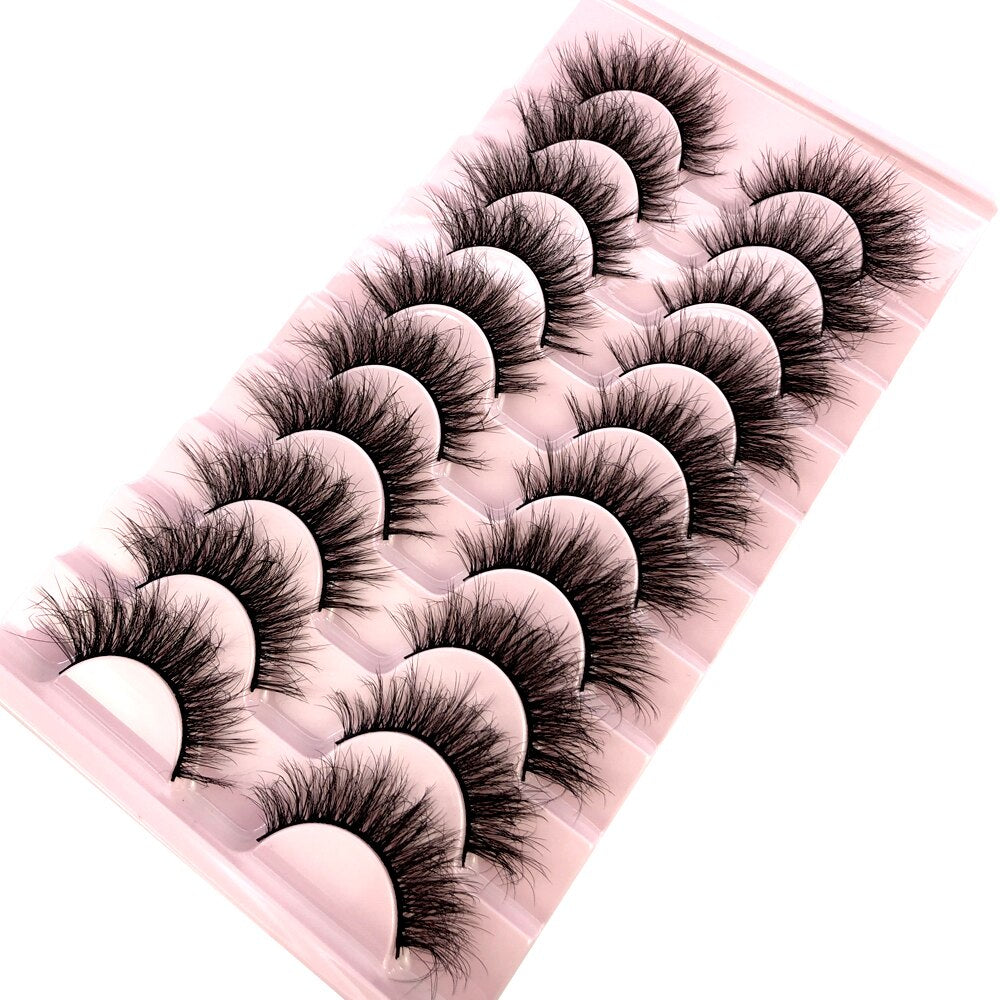 10 pairs Natural Lashes 3D Mink Lashes Faux Mink Fluffy Lash Soft Full Thick Wispy Eyelash Dramatic False Eyelashes