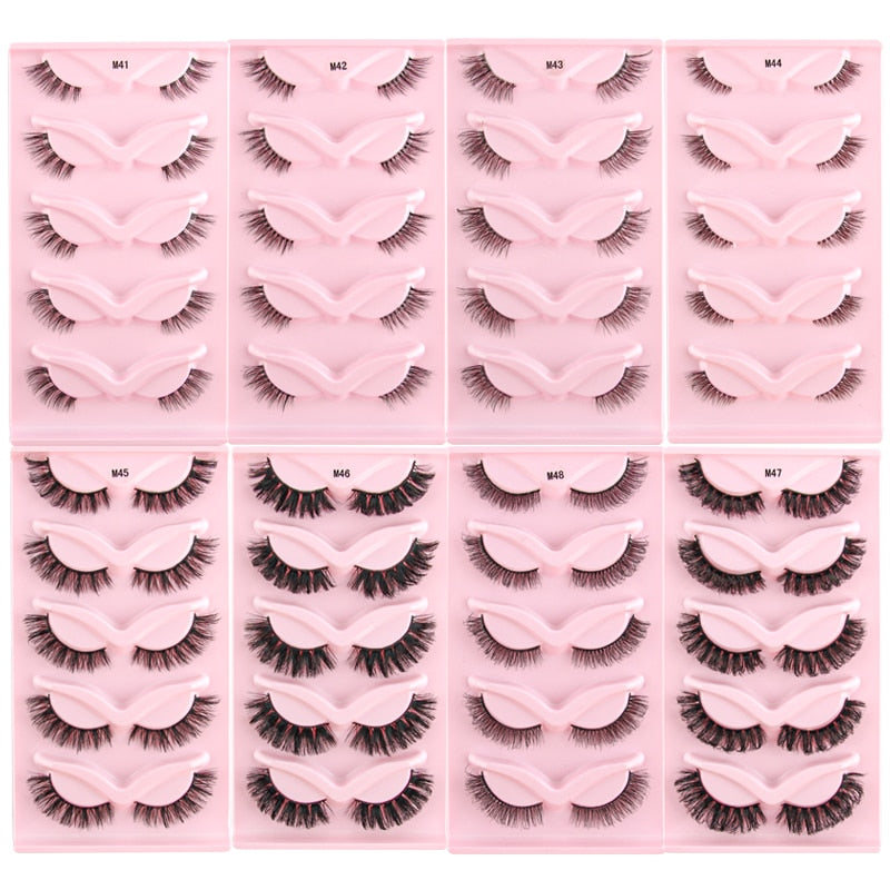 3/5 Pairs Half Lashes Cat Eye Natura Long Full Strip Lashes Extension Faux Cils maquillage False Eyelashes