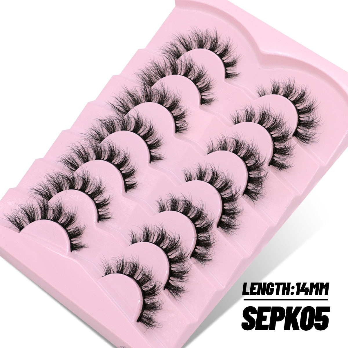 Cat Eye Fluffy lashes Faux Mink Eyelashes Long 5/7 Pairs Fluffy Mink Lashes Dramatic Volume lashes Extension