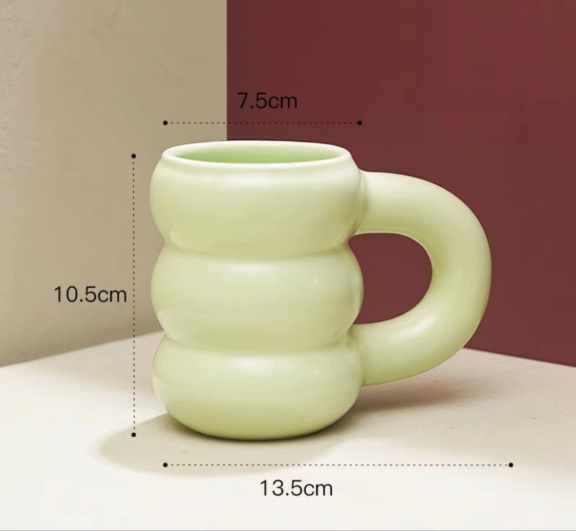 Water Cup Ceramic Mug Nordic Coffee Cups with Big Handrip Colored Ceramics Big Juice Mugs