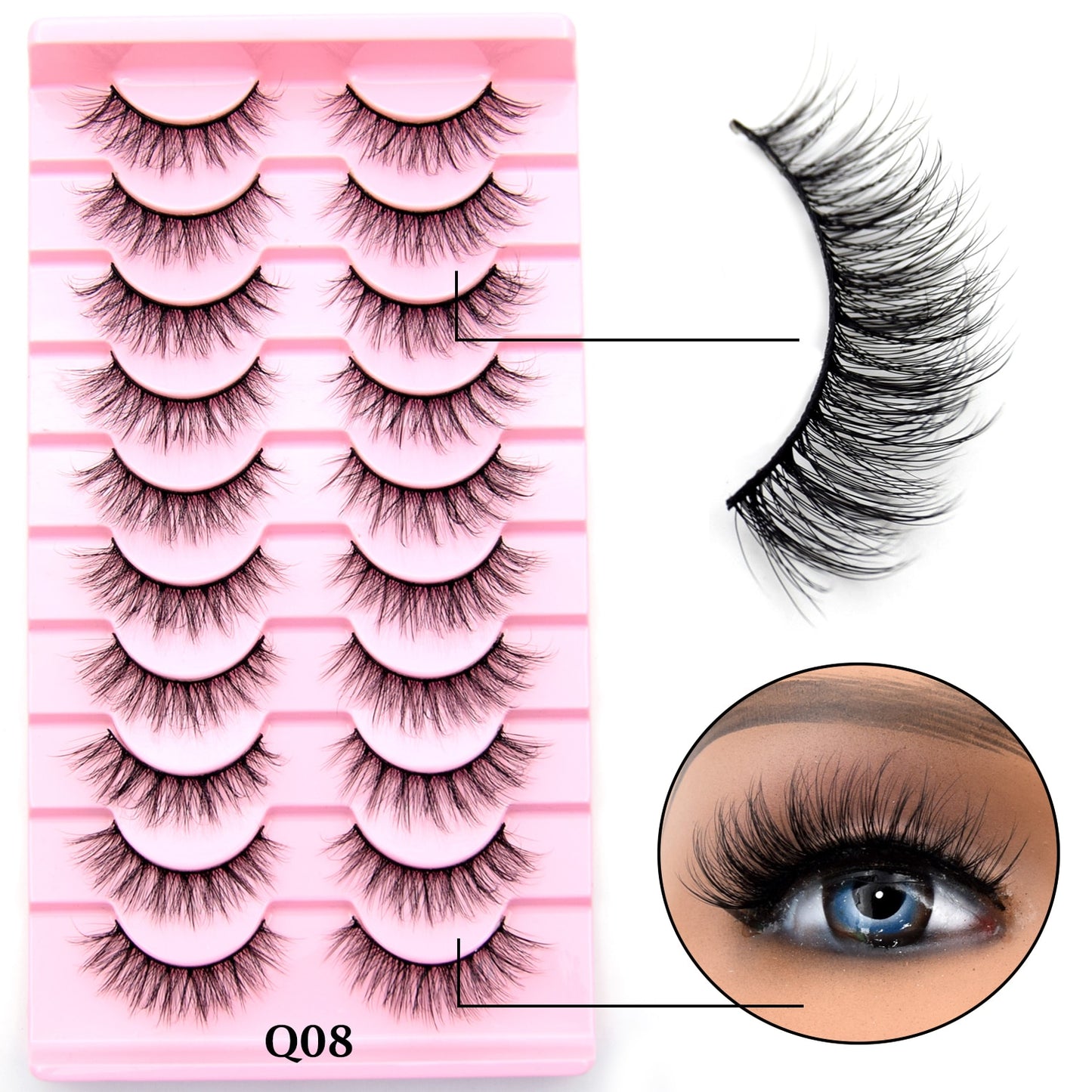 10 Pairs Eyelashes Natural Long 3D Mink Lashes Fluffy Volume Mink False Eyelashes Cruelty Free Wispy Lashes Cilios