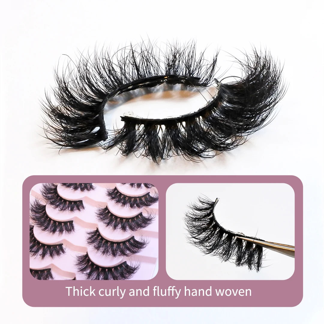 Lashes Mink Fluffy 7 Pairs / pack Natural Wispy Messy Manga Lashes