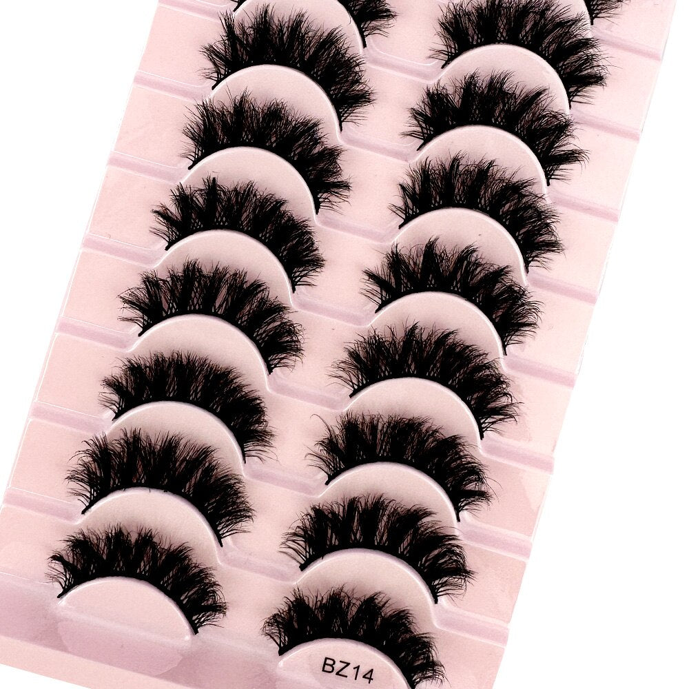 10 pairs 3d faux mink false eyelashes natural long messy fake eyelashes crisscross lashes extension fluffy eye lashes