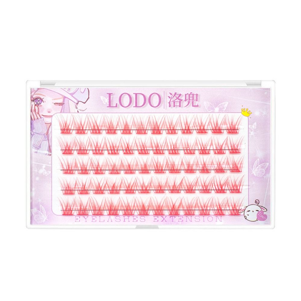 60 Clusters Colorful Individual Lashes Natural Faux Mink Eyelashes White Red Blue Segmented Cluster Eyelash Eye Extension