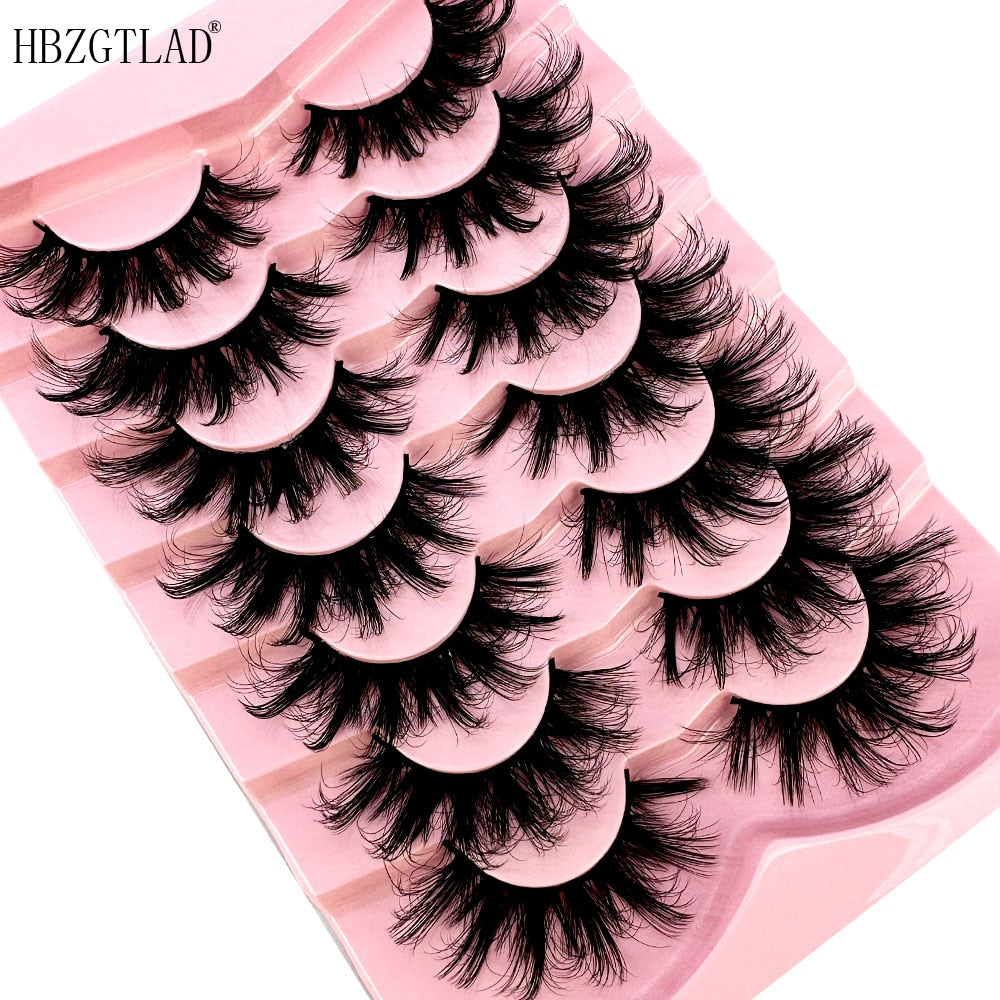 20-25mm Mink Lashes 3D Fluffy Cruelty free Natural Mink Lashes Cross Volume False Eyelashes Cat Eye Eyelash Extension