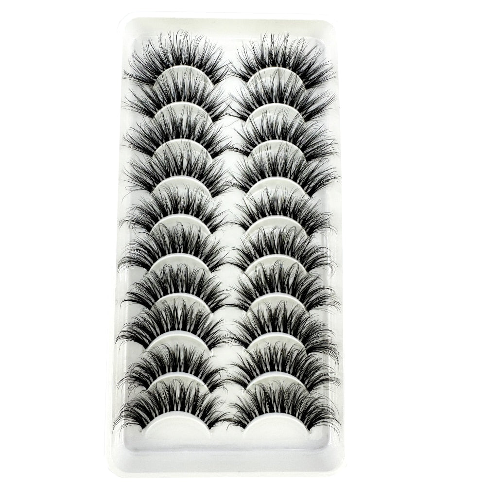 10 pairs Invisible band lashes cilios 3D mink fake lashes transparent Terrier natural long false eyelashes