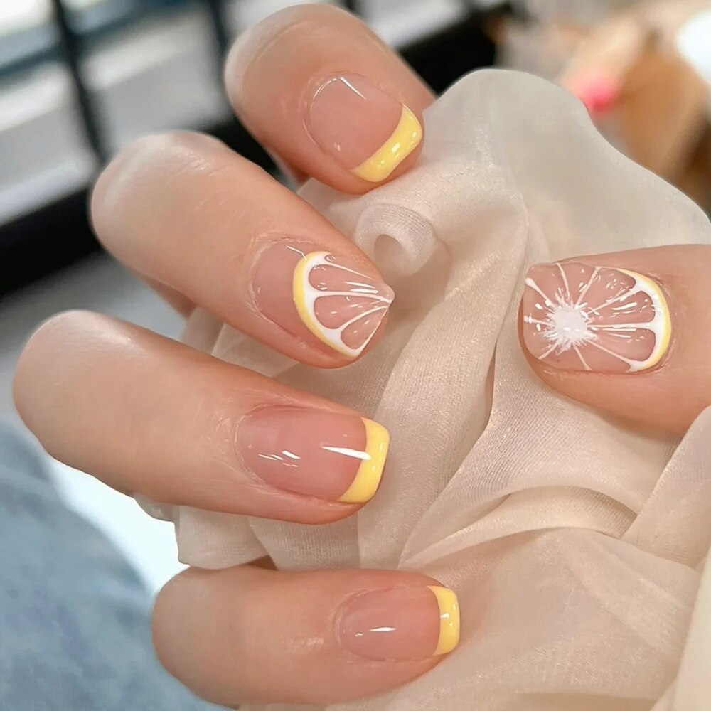 24Pcs Spice Girl Spider Animation False Nails Halloween with Glue French Design Wearable Fake Nails Magic Press on Nails Tips