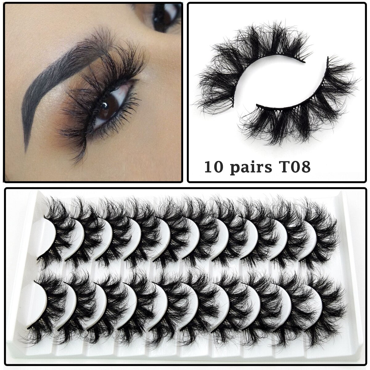 Lashes 3/5/10 pairs 3D Faux Mink Lashes Wispy Natural False Eyelashes Dramatic Volume Lashes Eyelash Extension
