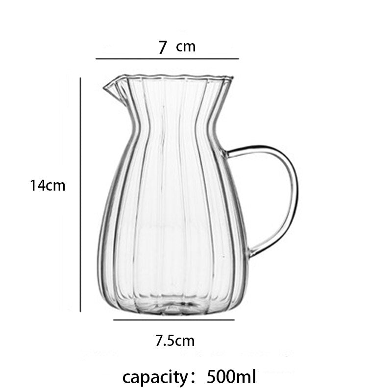 Nordic Transparent Glass Coffee Milk Jug Set With Handle Espresso Coffee Frothing Cup Tea Pitcher Separator Cafe Drinkware