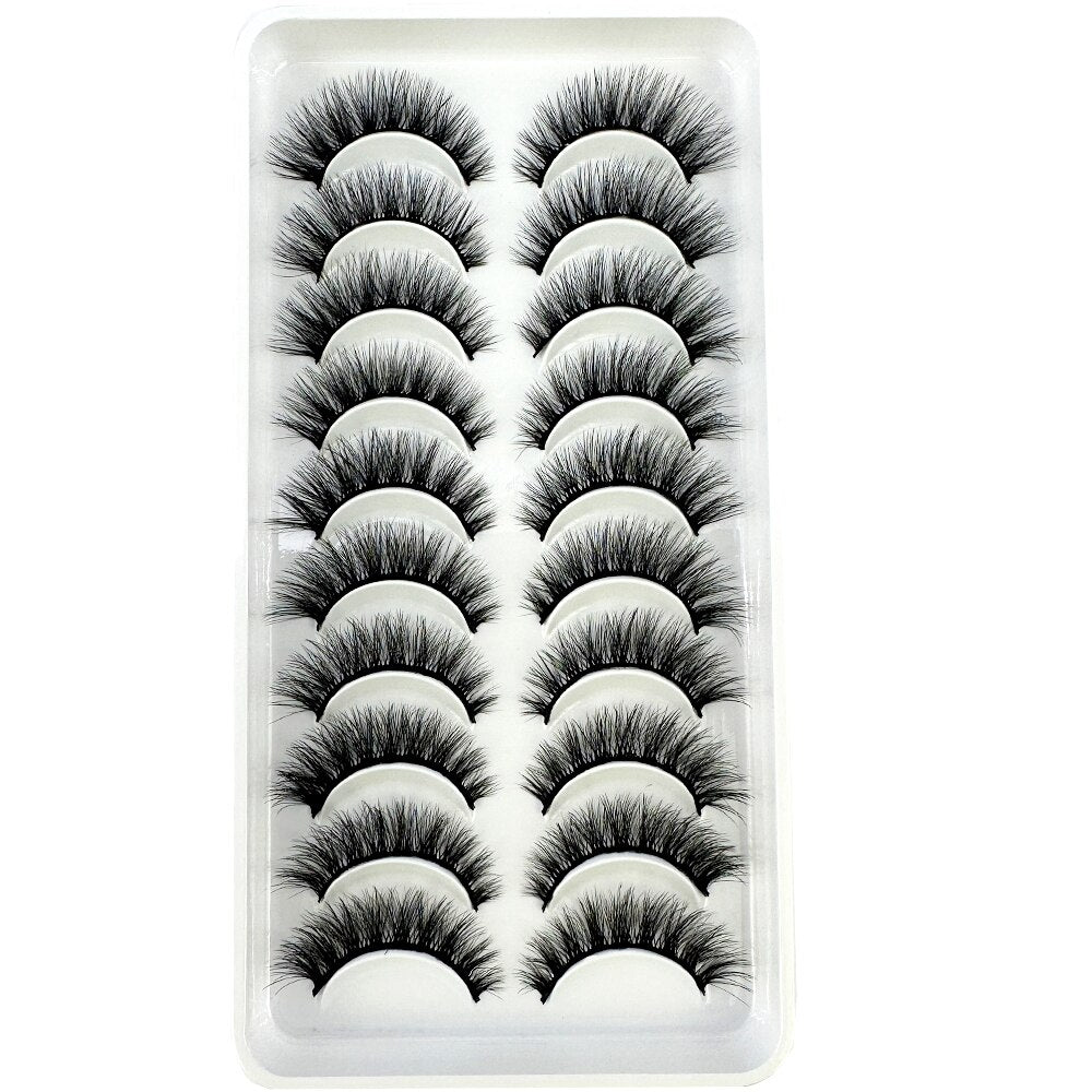 10 Pairs Natural False Eyelashes Fake Lashes Long 3d Mink Lashes Extension Eyelash Soft Mink Eyelashes