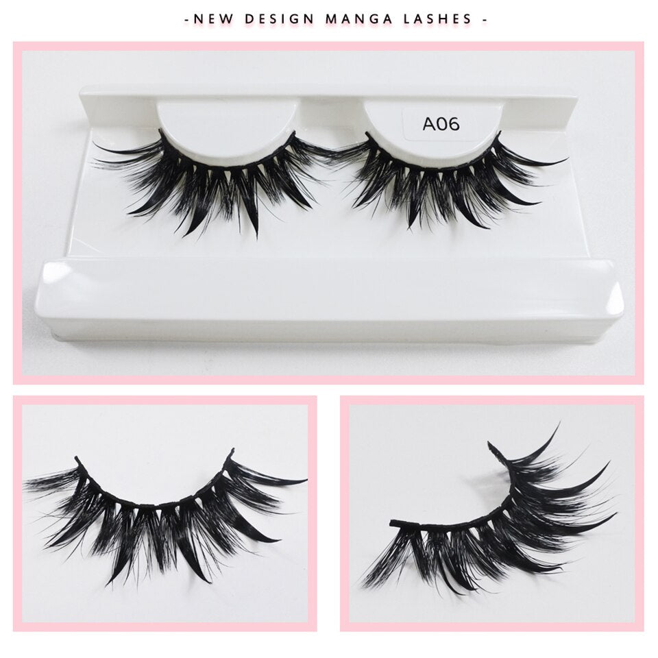 Eyelashes Wet Manga Lashes Korean Long Thick Natural Fake Eyelashes