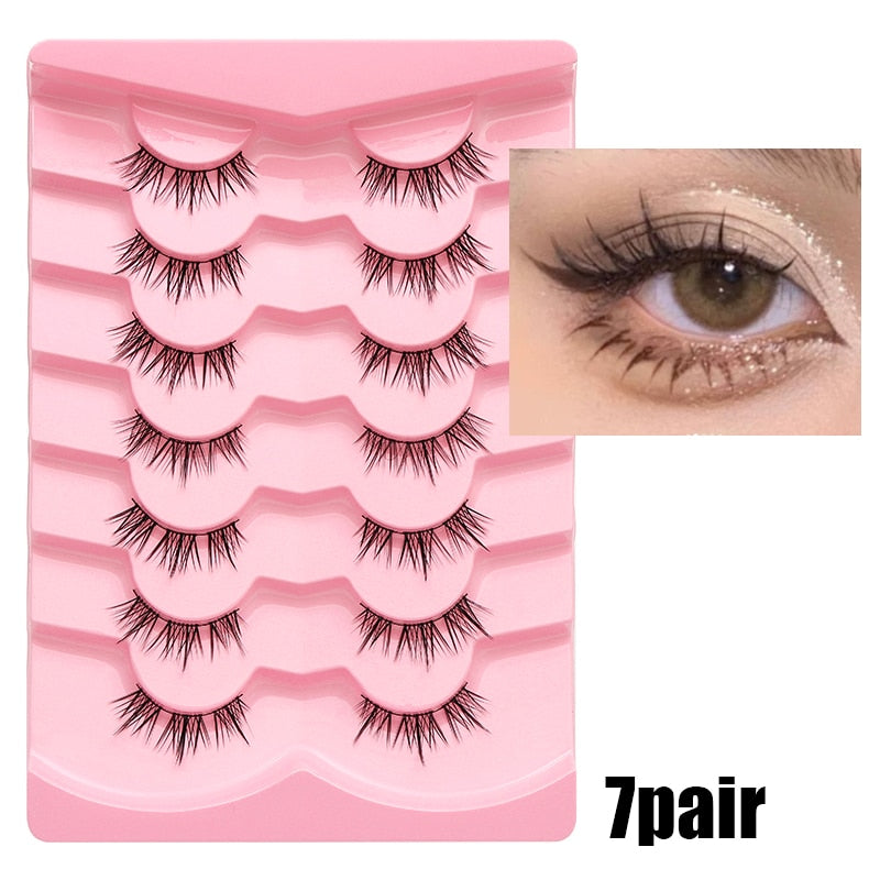 5/7/10 Pairs Eyelashes Manga Lashes Soft Natural False Eyelashes Long Fake Lash Hand Made Eyelash Extension