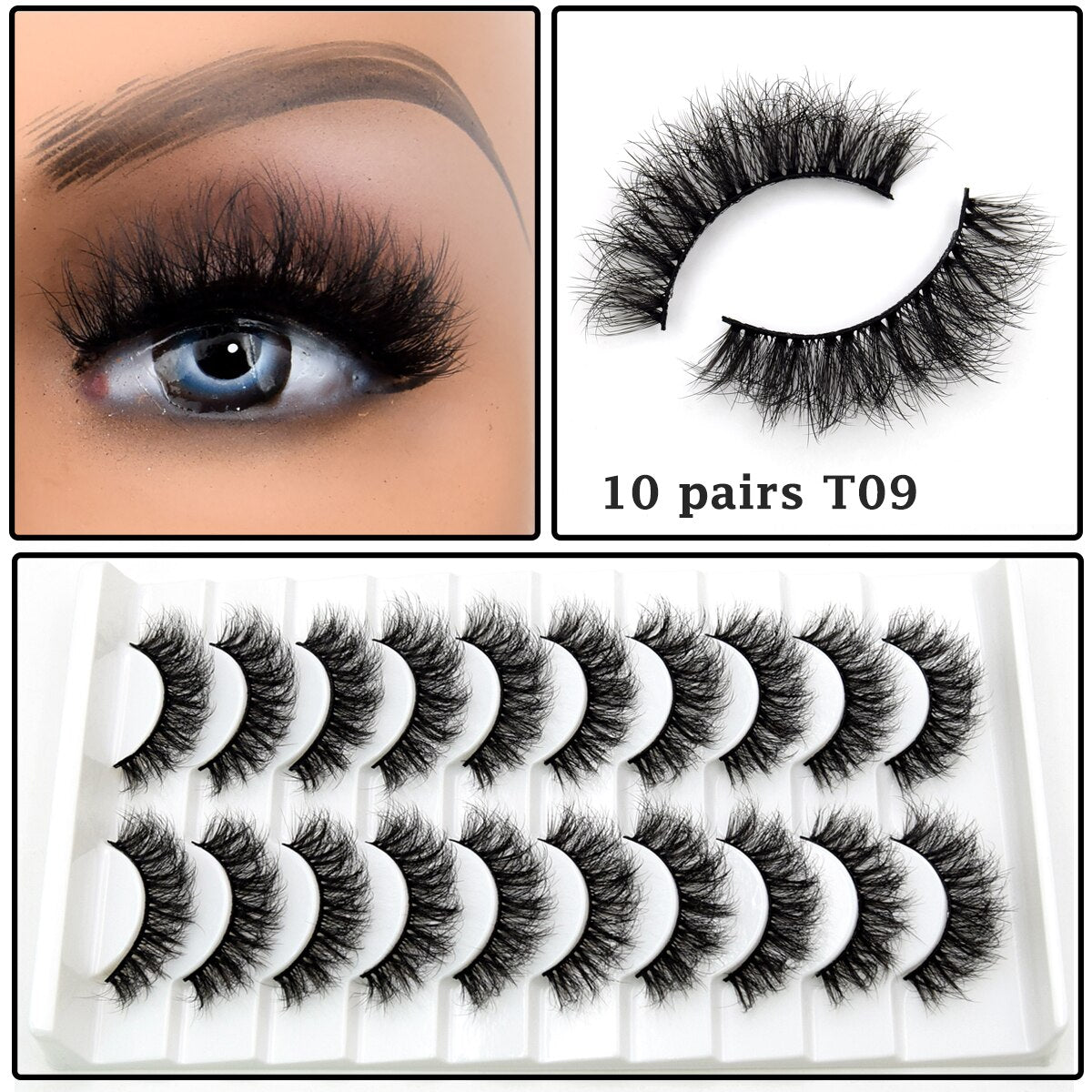 Lashes 3/5/10 pairs 3D Faux Mink Lashes Wispy Natural False Eyelashes Dramatic Volume Lashes Eyelash Extension