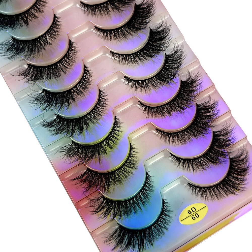 10 Pairs 3d False Eyelashes Cat Eye Wispy end eye elongated Thick Mink Lashes 5D Fluffy Natural Long Short Fake Lashes