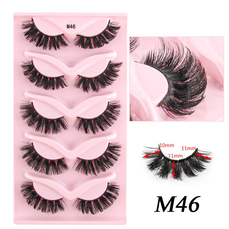 3/5/10 Pairs Half Lashes Fox Eye Wispy Fluffy Faux Cils Natural Winged Fake Eyelashes Half Lashes maquillage