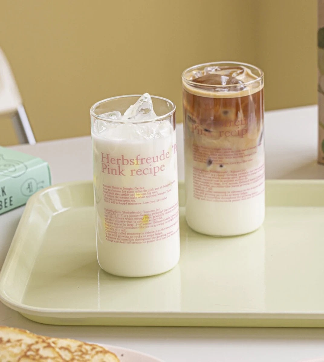 Glass Tumbler Korean Style English Letter Glass Mug Heat Resistant Glass Clear Tumbler Waterbottle Tea Cup Coffee Mug Tumblers