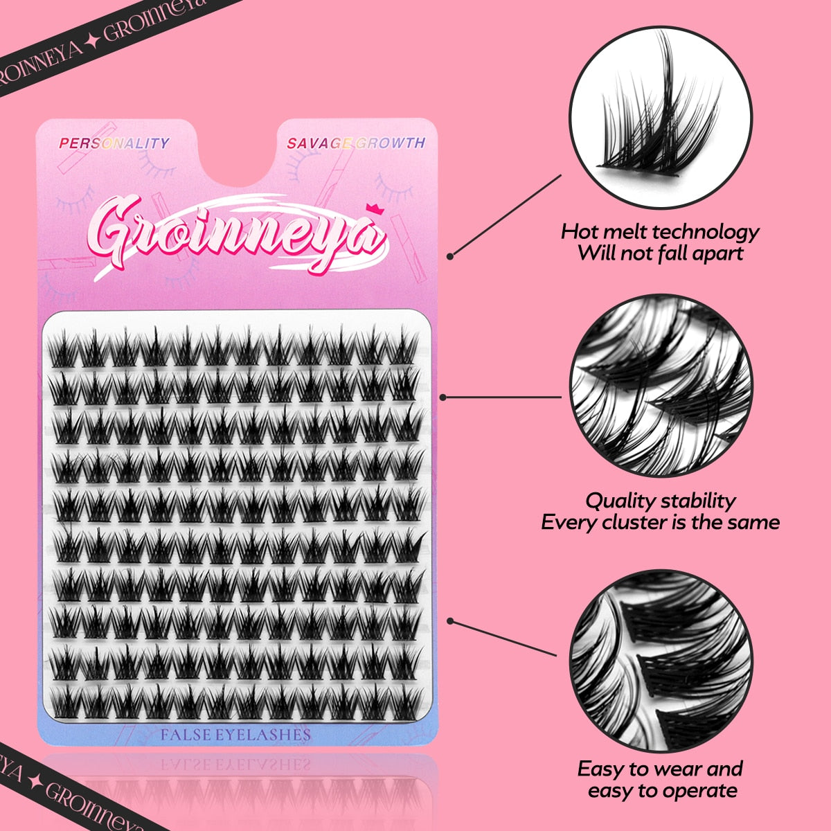 DIY Lashes 120 pcs Eyelash Extension C Curl Long Individual Lashes Mixed Tray Faux Mink Lash Clusters Extensions