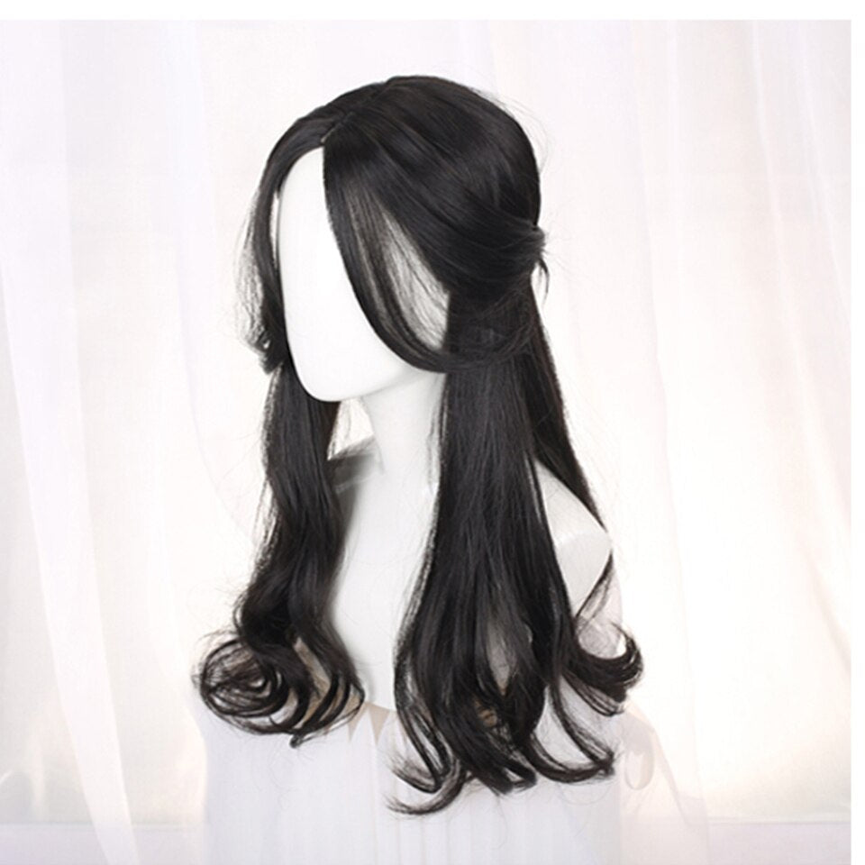 synthesis Long wavy curly girl blonde gradient pink Lolita cosplay curly bangs party wig