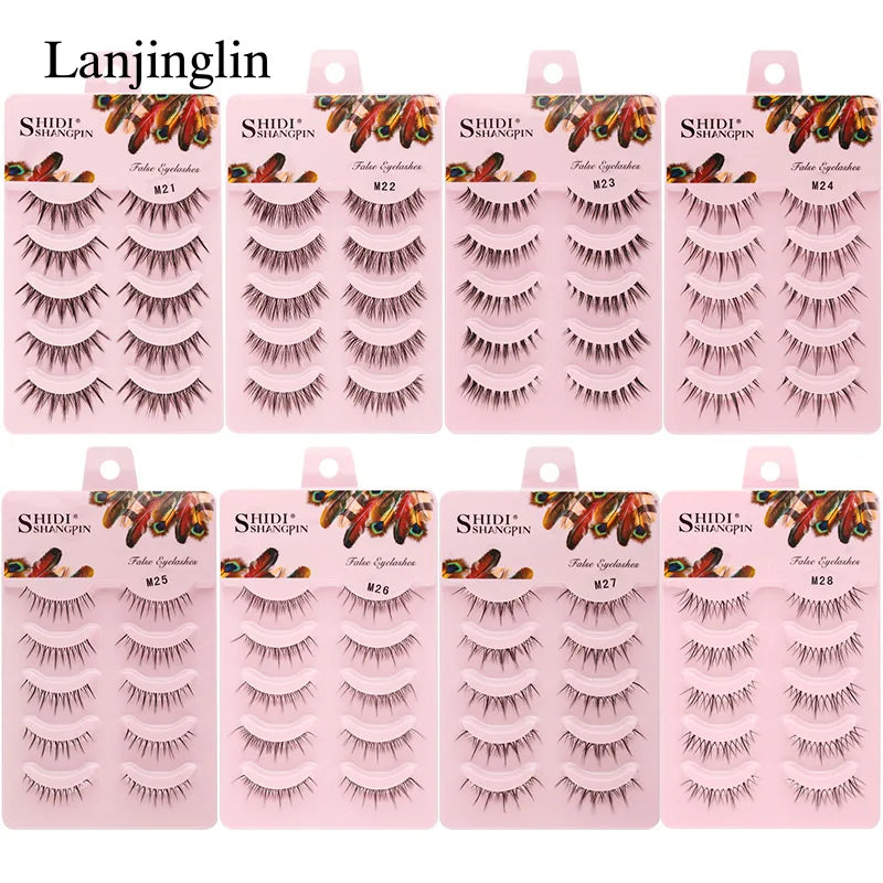 5 Pairs Set Natural False Eyelashes Manga Lashes 3D Faux Mink Lashes Soft Eyelash Extension