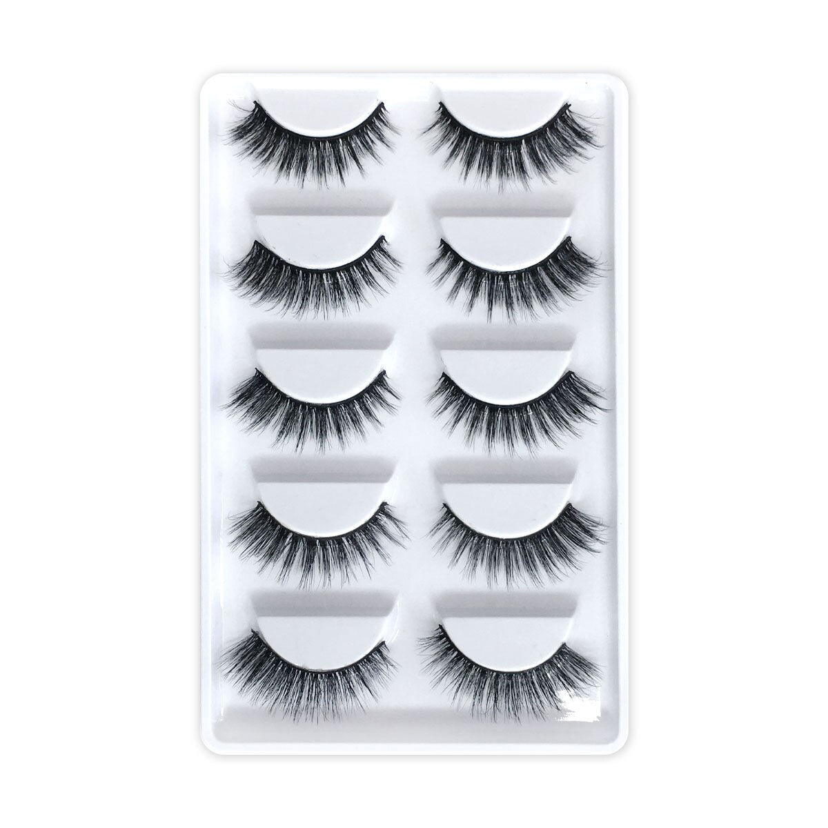 5Pairs Colored Eyelashes Fox Eye False Eyelashes 6D Cat Eye Eyelashes Naturally Thick False Eyelashes Colored Mink Lashes