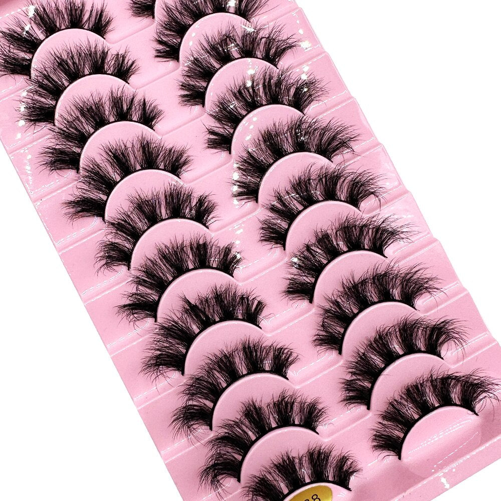 10 Pairs Natural False Eyelashes Fake Lashes Long 3d Mink Lashes Extension Eyelash Mink Eyelashes
