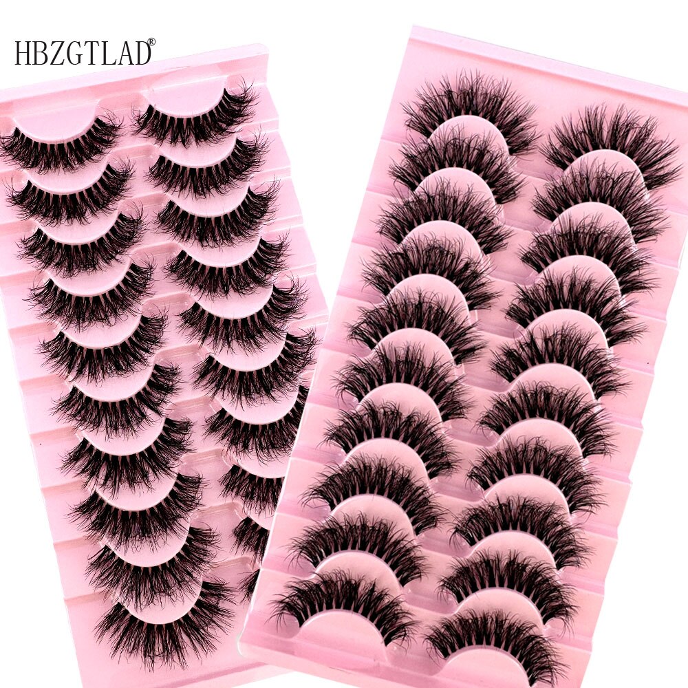 Invisible band Lashes 10 Pairs 3D Faux Mink Lashes Natural short Transparent Terrier Lashes Clear Band Soft Eyelashes Extension