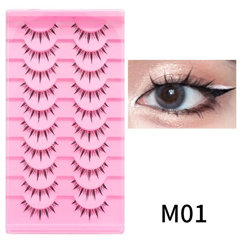 Cosmetics Natural Lashes Manga Full Strip Lashes Eyelash Extension Lashes Mink Fluffy Cat Eye