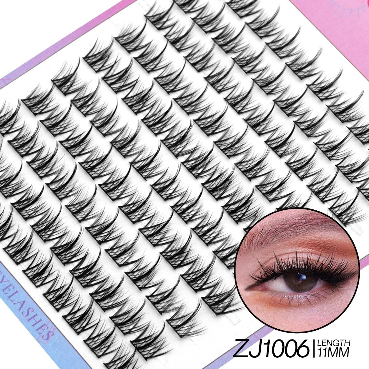 Lash Clusters DIY Individual Clusters Lash Extension Natural Lashes Soft Ribbon Segmented False Bundles Eyelashes