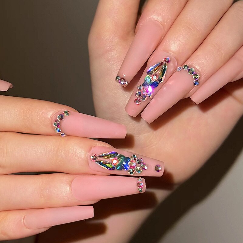 Christmas Press on Nails Press on Nails Box Stick on Nails with Design Acrylic Nails Fake Nails with Glue Long Press on Nails