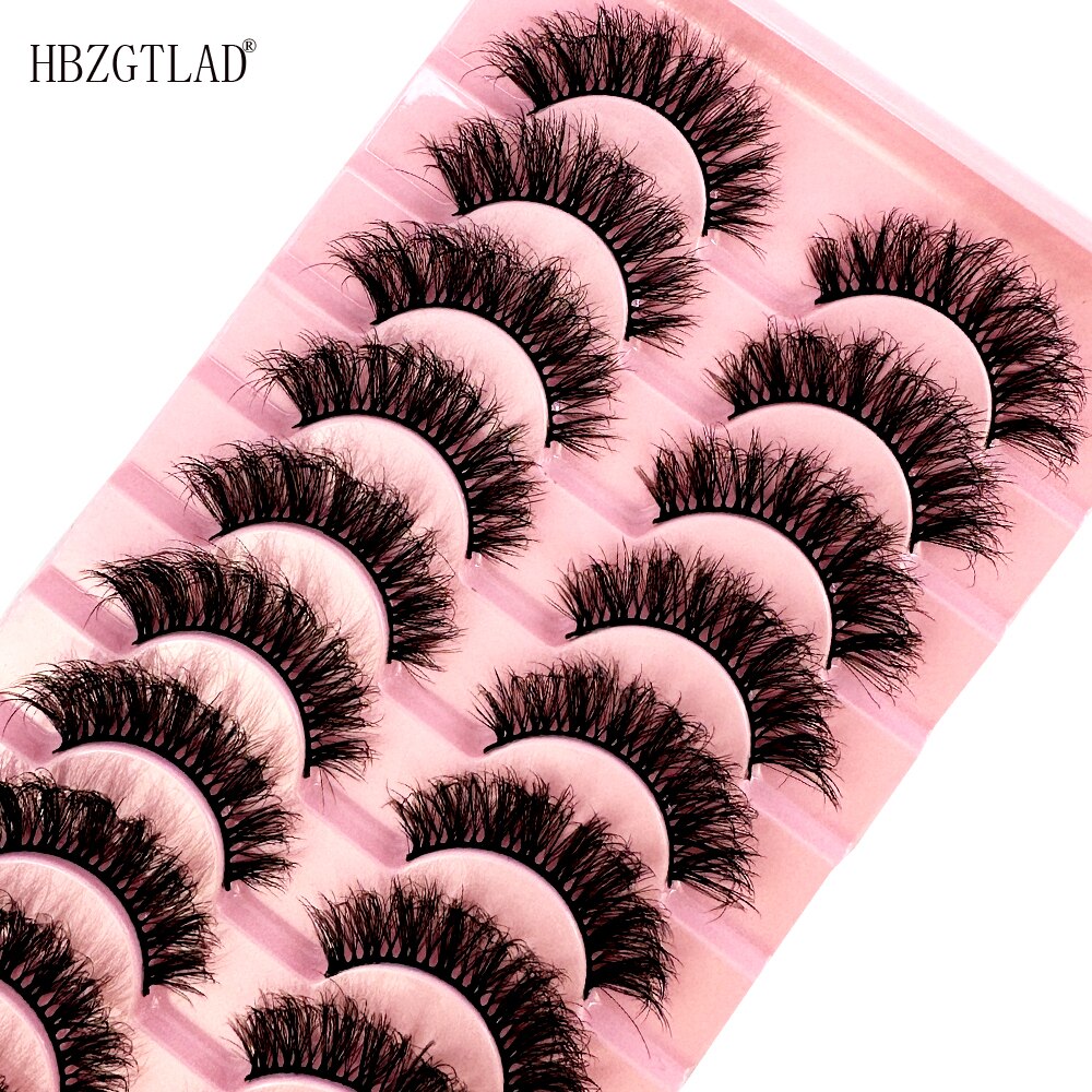 10 pairs 3d faux mink false eyelashes natural long messy fake eyelashes crisscross lashes extension fluffy eye lashes