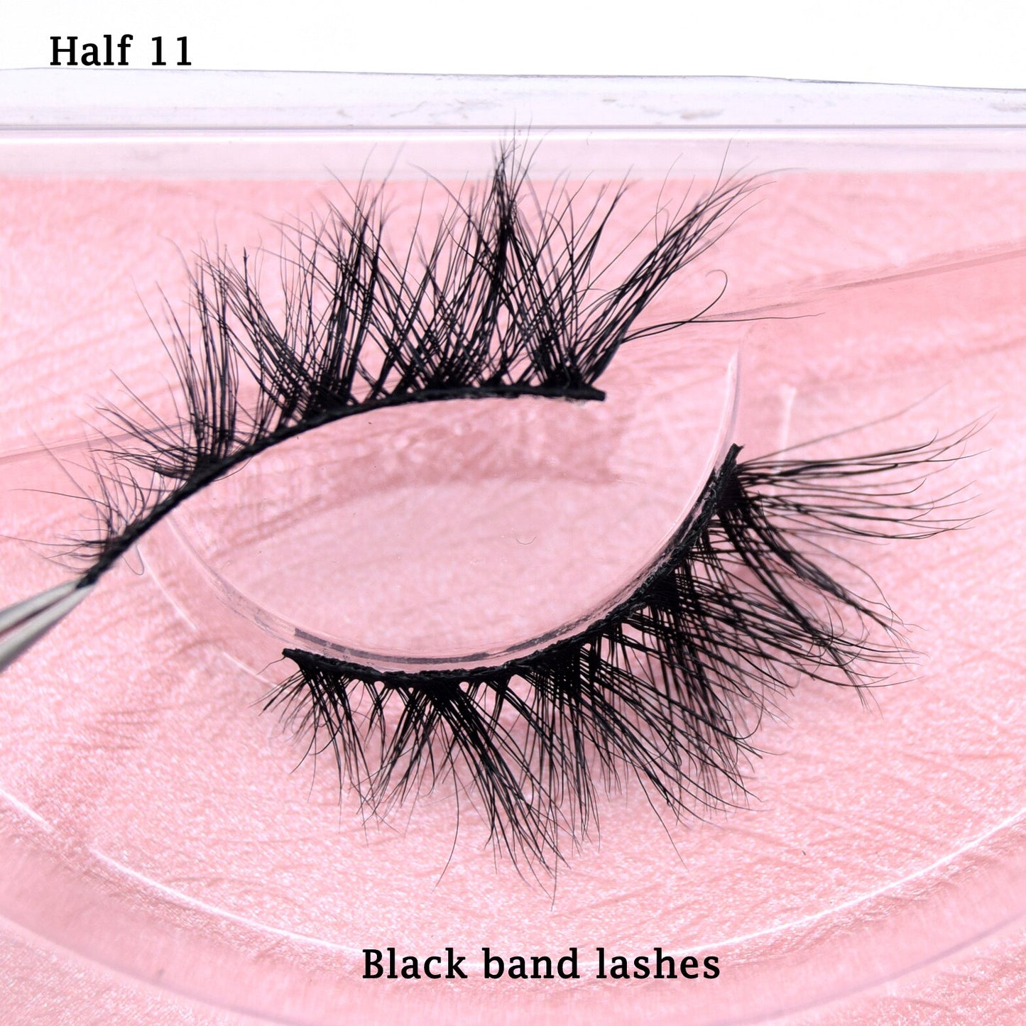 Half Lashes Transparent Stalk Invisible Band Mink Lashes Natual Wispy Half Mink eyelashes Reusable False Eyelashes