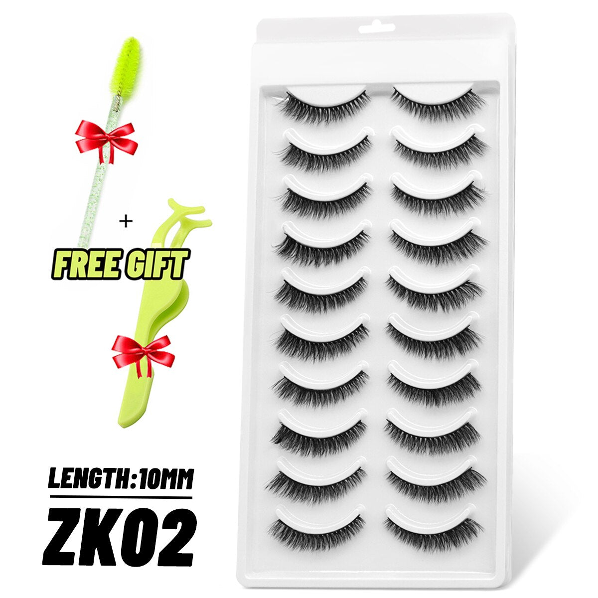 Natural Long 10 Pairs 3D Mink False Eyelashes Fake Lashes Mink Lashes Cat Eye lashes Short Eyelashes