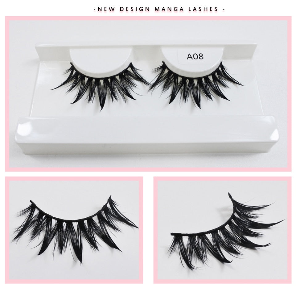 Eyelashes Wet Manga Lashes Korean Long Thick Natural Fake Eyelashes