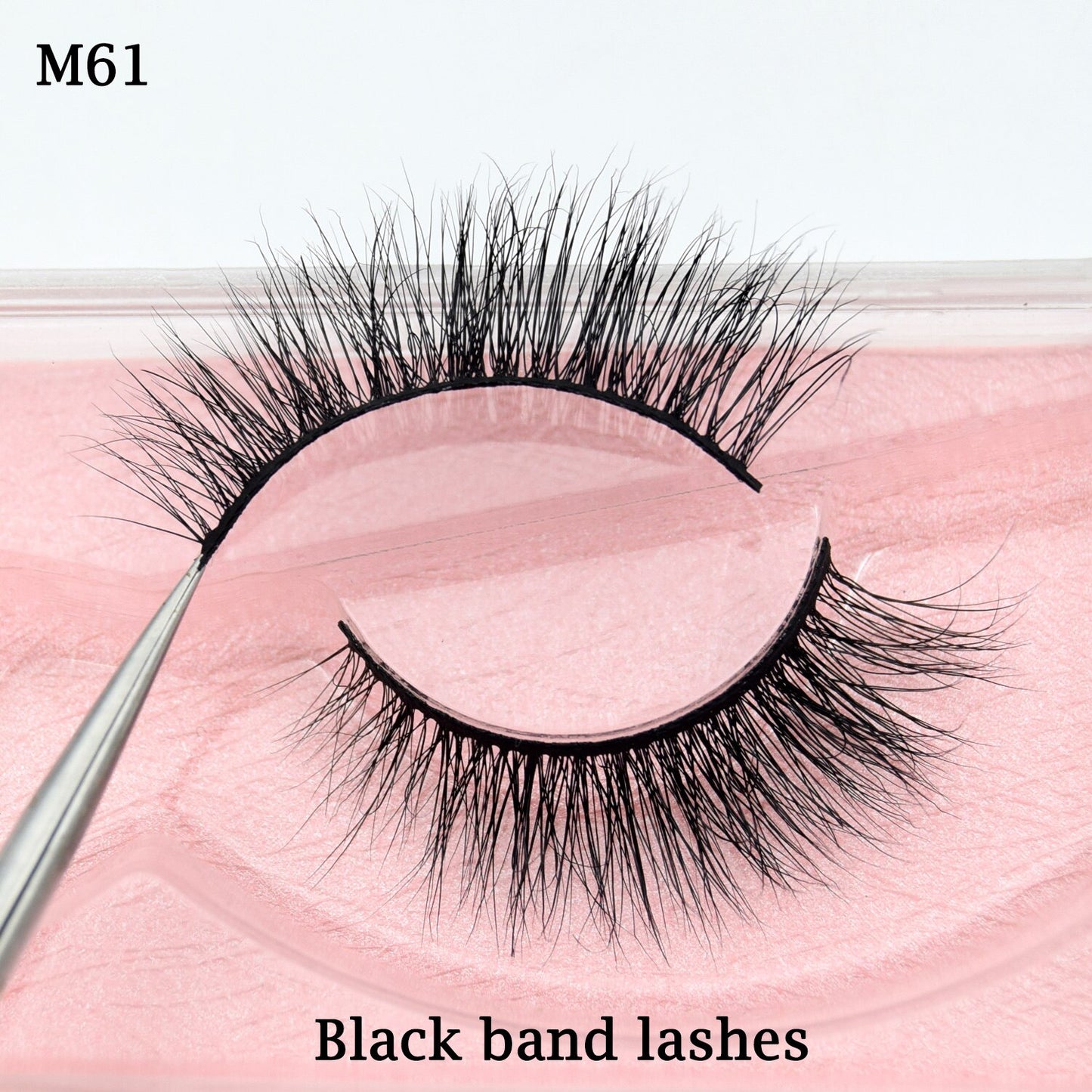 Half Lashes Transparent Stalk Invisible Band Mink Lashes Natual Wispy Half Mink eyelashes Reusable False Eyelashes