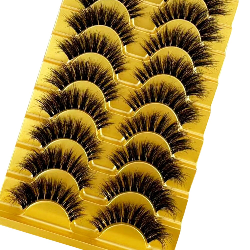 Manga Lashes 10 Pairs cosplay 3D Faux Mink Lashes Natural short Full Strip Lashes Clear Band Natural Eyelashes Extension