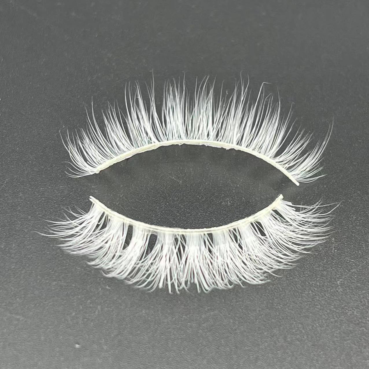 Mix 5 Pairs of White Natural Cross False Eyelashes Anime Imitation Masquerade Must Use False Eyelashes Exaggerated