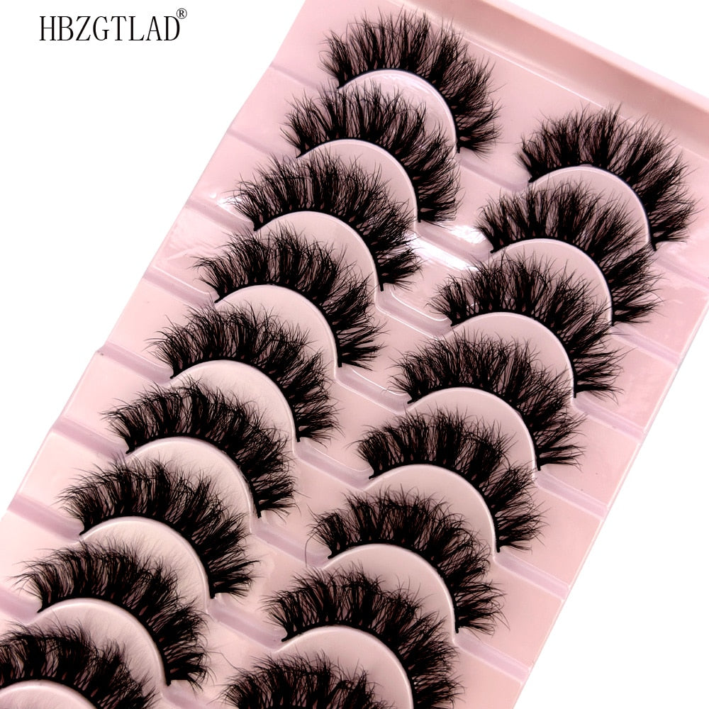 10 pairs 3d faux mink false eyelashes natural long messy fake eyelashes crisscross lashes extension fluffy eye lashes