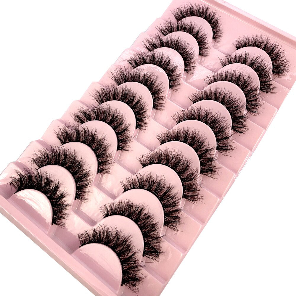10 pairs Natural Lashes 3D Mink Lashes Faux Mink Fluffy Lash Soft Full Thick Wispy Eyelash Dramatic False Eyelashes