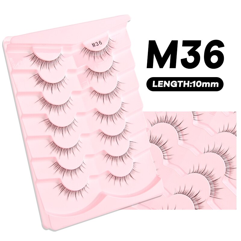 Manga Lashes 3/5/10 Pairs Eyelashes 3D Mink Lashes Korean Natural Cils Strip Lashes Band Soft Cosplay False Eyelashes