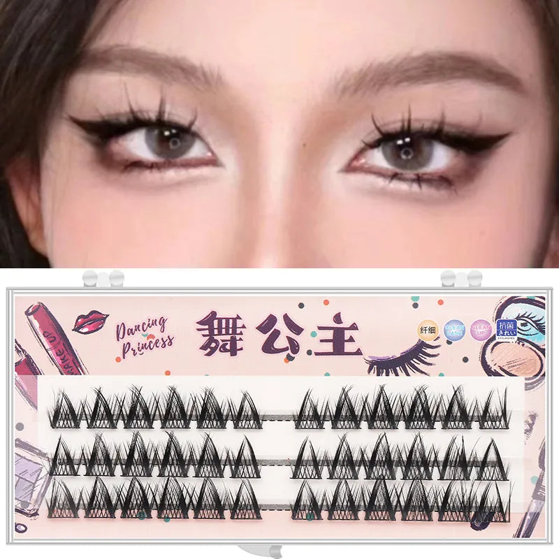 Manga Lashes 3 Rows 3D Faux Mink Lashes Natural False Eyelashes Anime Lashes Soft Light Natural Eyelashes Extension